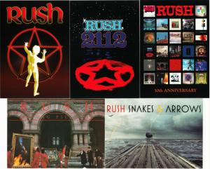 Rush Prog Rock Band Album Covers Set of 5 Postcards