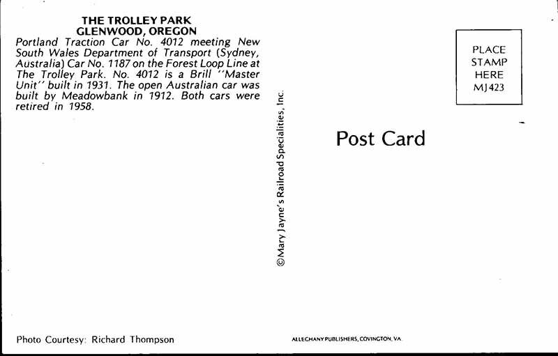 Postcard TRAIN SCENE Glenwood Oregon OR AK9768