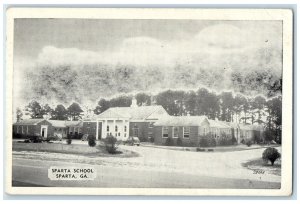 c1920's Sparta School Campus Building Dirt Road Cars Sparta Georgia GA Postcard