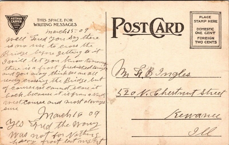 Historic Landmark Mormon Temple Church Salt Lake City Utah UT Postcard Note WOB 