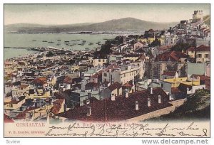 Bird's Eye View Of Town, Gibraltar, 1900-1910s