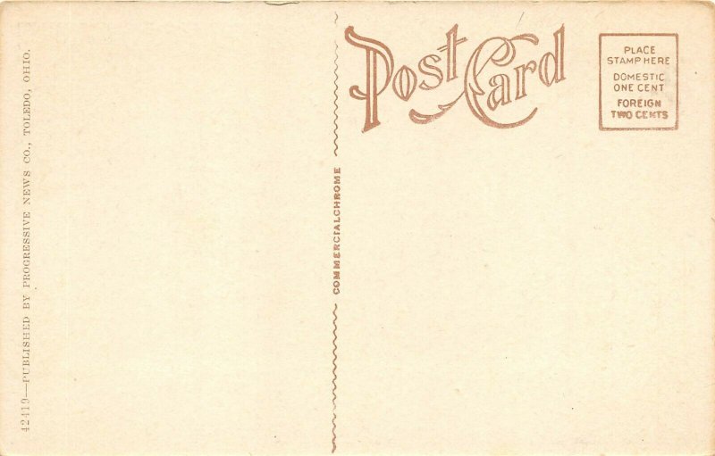 Toledo Ohio 1920s Postcard Scott High School