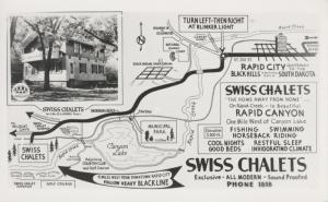 Swiss Chalets Motel ~ Rapid City SD South Dakota Canyon Lake AAA RPPC Postcard