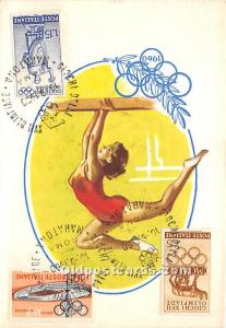 Gymnastics Olympic 1960 Stamp on front 