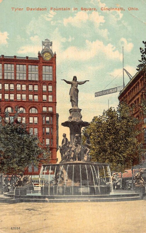 LPD44 Cincinnati Ohio  Postcard Tyler Davidson Fountain Square