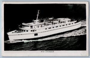 Victoria BC Canada Postcard MV Chinook Steamship 1951 Vintage RPPC Photo