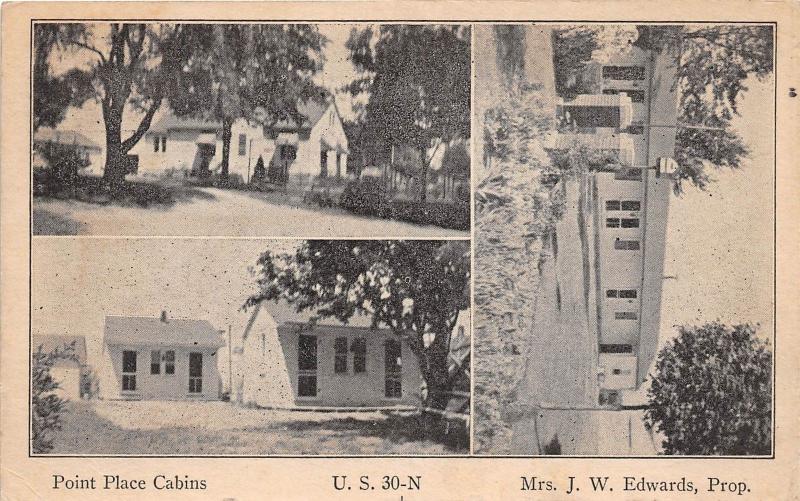 Ohio Postcard 1947 GOMER Point Place Cabins 3View US30 Edwards Prop Lima