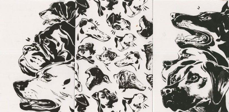 30x Anxious Dogs Waiting Art Painting 3x Dog Postcard s