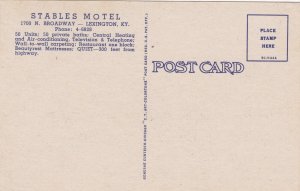 Kentucky Lexington Stabales Motel Curteich sk6911