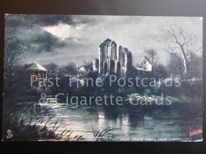 Old Tucks Postcard: Valle Crucis Abbey, near Llangollen by Moonlight No.7197