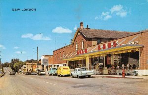 New London Minnesota Business District Street Scene Vintage Postcard AA45406