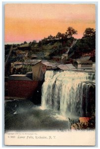 Scenic View Of Lower Falls Rochester New York NY Rotograph Antique Postcard