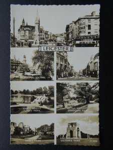 Leicester 7 Image Multiview inc LITTLE MATLOCK c1940s RP Postcard by Valentine