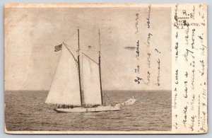 1911 Pleasure Yacht Atlantic City New Jersey NJ Water Adventure Posted Postcard