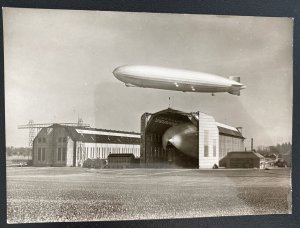 Mint German Real Picture Postcard Graf Zeppelin LZ 127 Airship Over The Hall