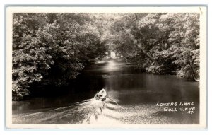 RPPC  GULL LAKE, Michigan MI ~ LOVERS LANE 1932  Kalamazoo County  Postcard