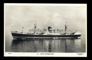 ca0341 - Clan Line Cargo Ship - Clan Sutherland , built 1951 postcard plain back