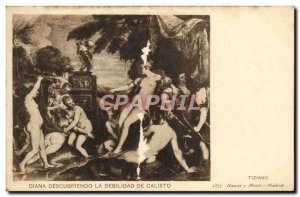 Old Postcard The Diana Descubriendo Debilidad Calisto From Tiziano