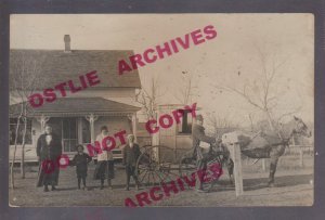 Pipestone MINNESOTA RPPC 1910 RFD MAIL WAGON Mailman USPS Postman ROUTE NO. 6 MN