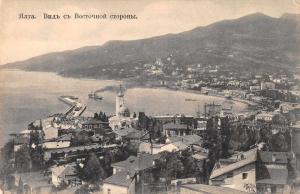 Yalta Russia Crimea Birds Eye View Waterfront Antique Postcard J69625