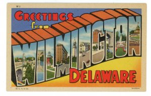 DE - Wilmington. Large Letter Greeting ca 1937