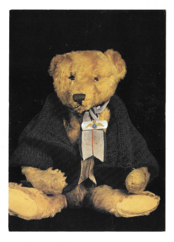 Bruin Dressed Stuffed Teddy Bear Toy Doll Vntg 1986 Caroline Irwin 4X6 Postcard