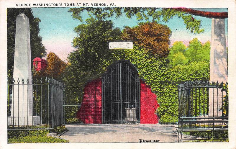 George Washington's Tomb at Mt. Vernon, VA, Early Postcard, Unused