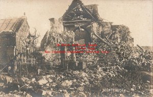 France, Montfaucon, RPPC, House Destroyed, Photo