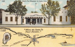 Linen Postcard Bent's Fort Museum in La Junta, Colorado~129459