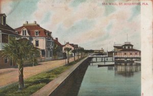 SEA WALL ST. AUGUSTINE FLORIDA POSTCARD (c. 1905)