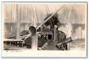 Moser New York NY Postcard RPPC Photo Torpedoed US Navy Ship c1910's Antique