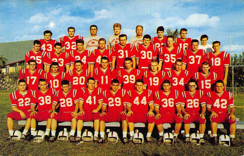 Lake Worth FL High School Trojans Football 1960 Postcard