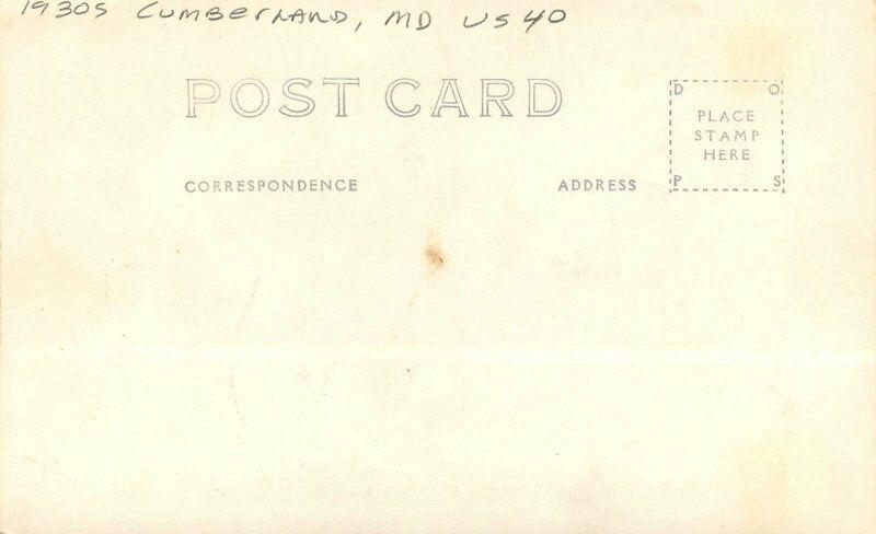 Cumberland Maryland US 40 Marlin's Polish 1930s RPPC Photo Postcard 652