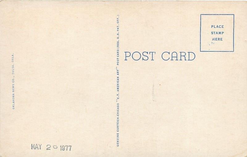 Cimarron River Oklahoma~Oil Wells on High Bluffs~1937 Linen Postcard