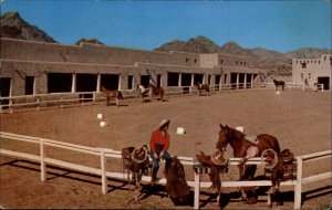 Phoenix Arizona AZ Hotel Horse Stable 1950s-60s Postcard