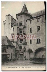 Old Postcard Saumur M and L The Castle Inner Court