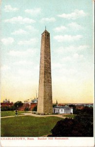 Charlestown Massachusetts MA Bunker Hill Monument Antique Postcard DB UNP Unused 