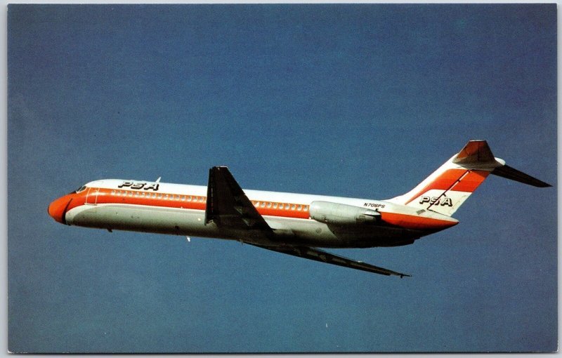 Airplane PSA-Pacific Southwest Airlines McDonnell Douglas DC-9-32 Postcard
