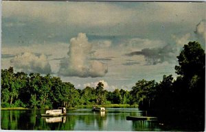 Postcard BOAT SCENE Dunnellon Florida FL AL9542