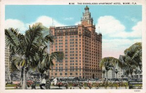 The Everglades Apartment Hotel, Miami, Florida, Early Postcard, Unused