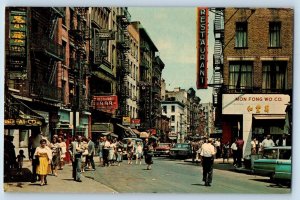 c1950 Chinatown Street Restaurant Establishments New York City New York Postcard