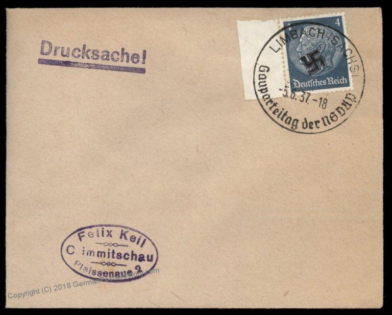 3rd Reich Germany 1937 Gauparteitag NSDAP Regional Party Meeting Cancel Co 88322