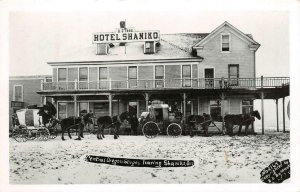 RPPC HOTEL SHANIKO Oregon Wasco Co. Stagecoaches c1950s Vintage Photo Postcard