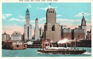 Vintage Postcard New York Skyline Eastern Steamship Lines New York City NYC