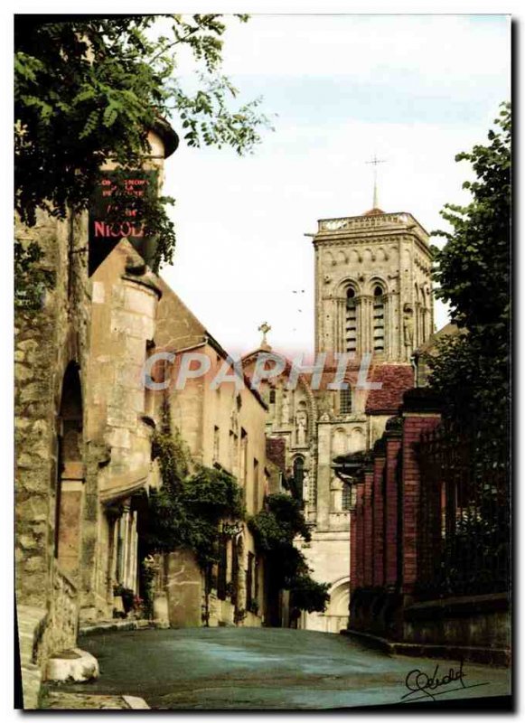 Modern Postcard Vezelay Rue St Peter's Basilica St. Madeleine