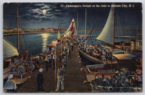 1948 Fishermen's Delight At Inlet Pier Atlantic City New Jersey Posted Postcard