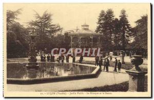 Old Postcard Lucon Public Garden Kiosk and Basin