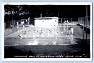 Cedar Falls Iowa IA Postcard RPPC Photo Swimming Pool At Riverview Park 1962