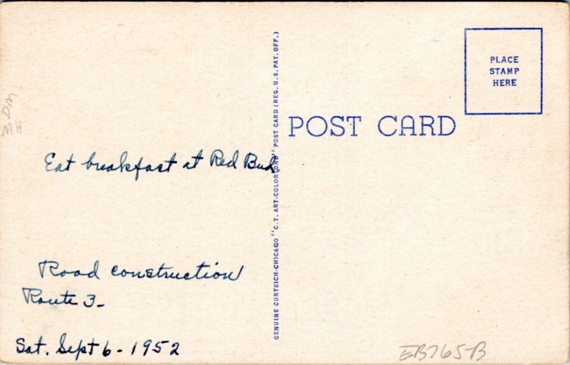 Postcard IL Red Bud - Greetings from - Road Highway Foliage