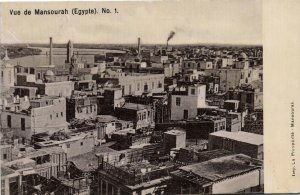 PC EGYPT, VUE DE MANSOURAH, Vintage REAL PHOTO Postcard (b36067)